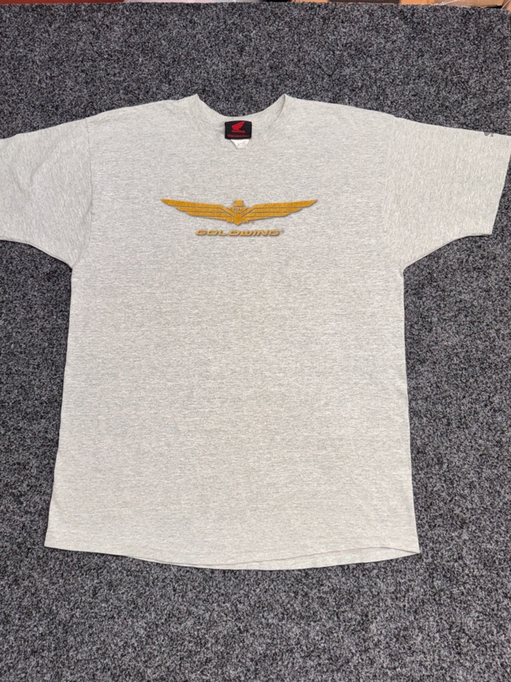 Honda Goldwing Motorcycle Short Sleeve Tee in Light Gray 2X